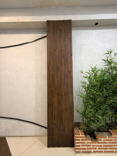 室内木质隔柱子绿植景观