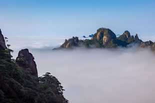 云海中的壮丽山峦