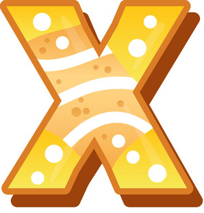 卡通风格字母X奶酪造型