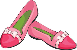 粉色蝴蝶结平底女鞋