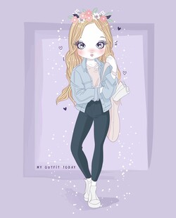 可爱金发萌系动漫少女