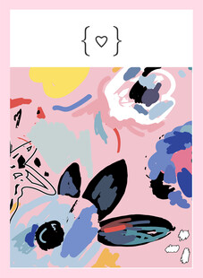 多彩花卉抽象图案背景