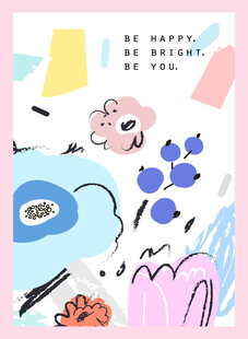 童趣手绘风多彩插画图案