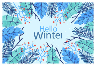 冬季花卉主题装饰图案