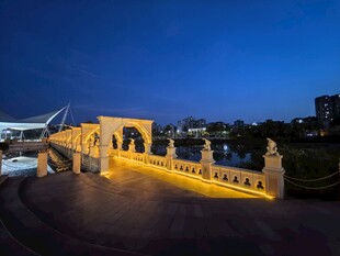 夜幕下的桥梁景观