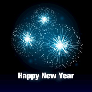 新年烟花贺岁图
