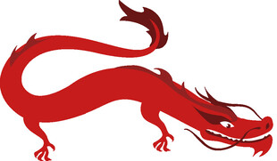 红色中国龙图案