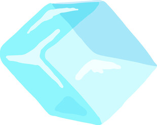 蓝色透明立体几何图标