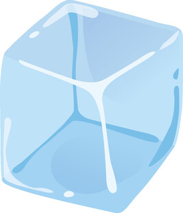 透明蓝色立方体冰块