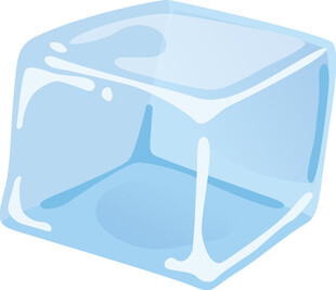 透明蓝色冰块图标