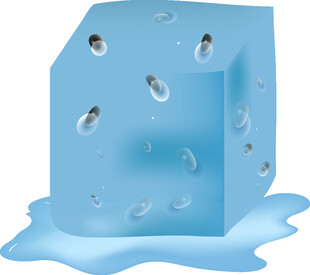 融化的蓝色冰块