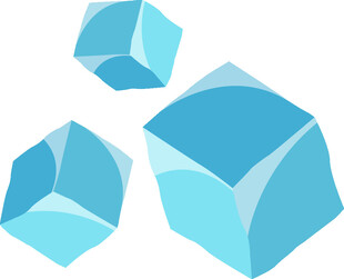 蓝色立体冰块图形