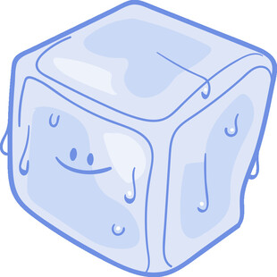 微笑的卡通冰块