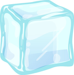 蓝色透明冰块