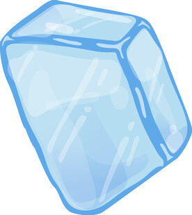 蓝色透明冰块插画