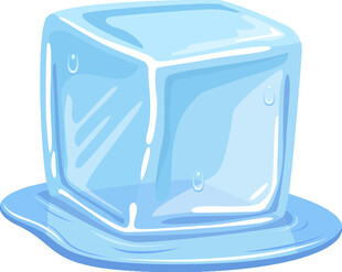 蓝色冰块插画