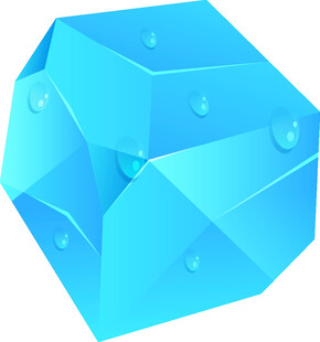 蓝色多面体冰块