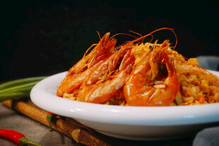 美味鲜虾炒饭诱人呈现