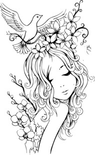 梦幻花环少女与鸽子