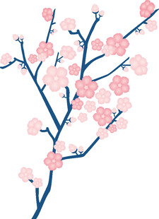 粉色桃花枝