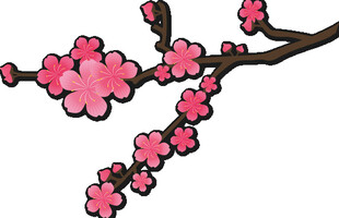 粉色桃花枝
