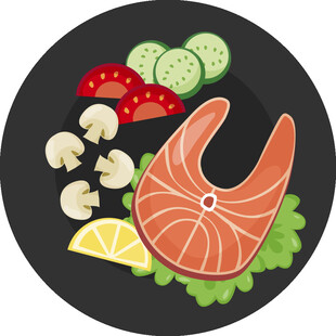 美味三文鱼摆盘