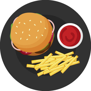 汉堡薯条番茄酱套餐