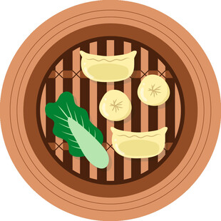 竹蒸笼里的多样食物