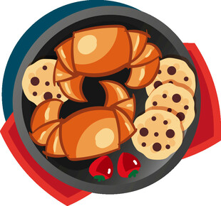 美味面包与饼干拼盘