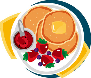 美味松饼配新鲜浆果