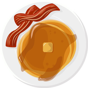 美味煎饼配香脆培根