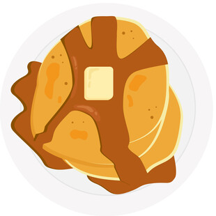 美味黄油枫糖浆煎饼