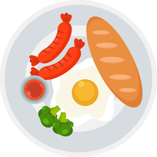 美味西式早餐拼盘