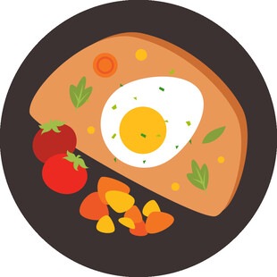 煎蛋配蔬菜的美味早餐