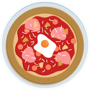 美味火腿鸡蛋披萨