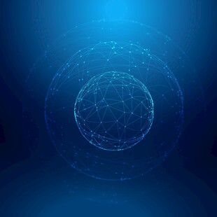 蓝色科技感网络球体背景