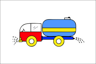 卡通洒水车