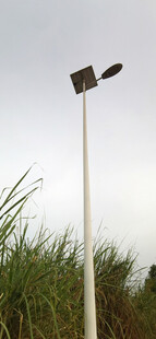 户外草地中的太阳能照明路灯