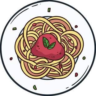 美味番茄意面插画