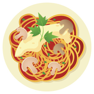 美味海鲜意面插画