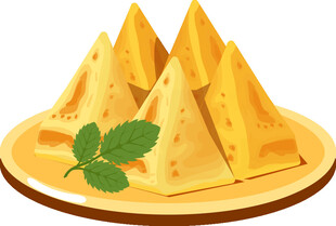 美味三角糕点摆盘展示