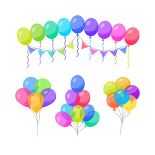 多彩气球装饰素材