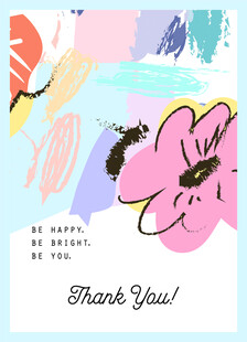 手绘花卉感谢卡