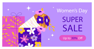 妇女节超级促销海报