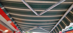 工业风金属条纹遮阳棚