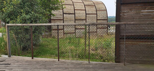 户外的拱形建筑与绿植