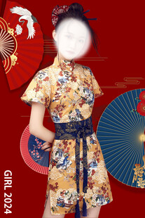 国朝 女孩 影楼 模板
