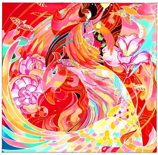 梦幻国风女子舞动绚丽色彩