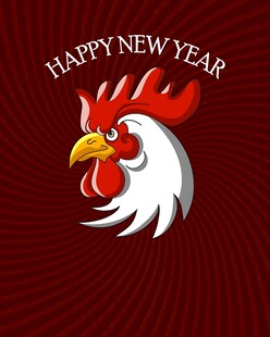 新年公鸡贺岁图