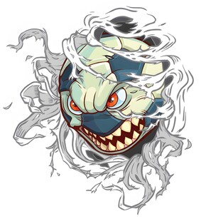 恐怖鬼脸插画
